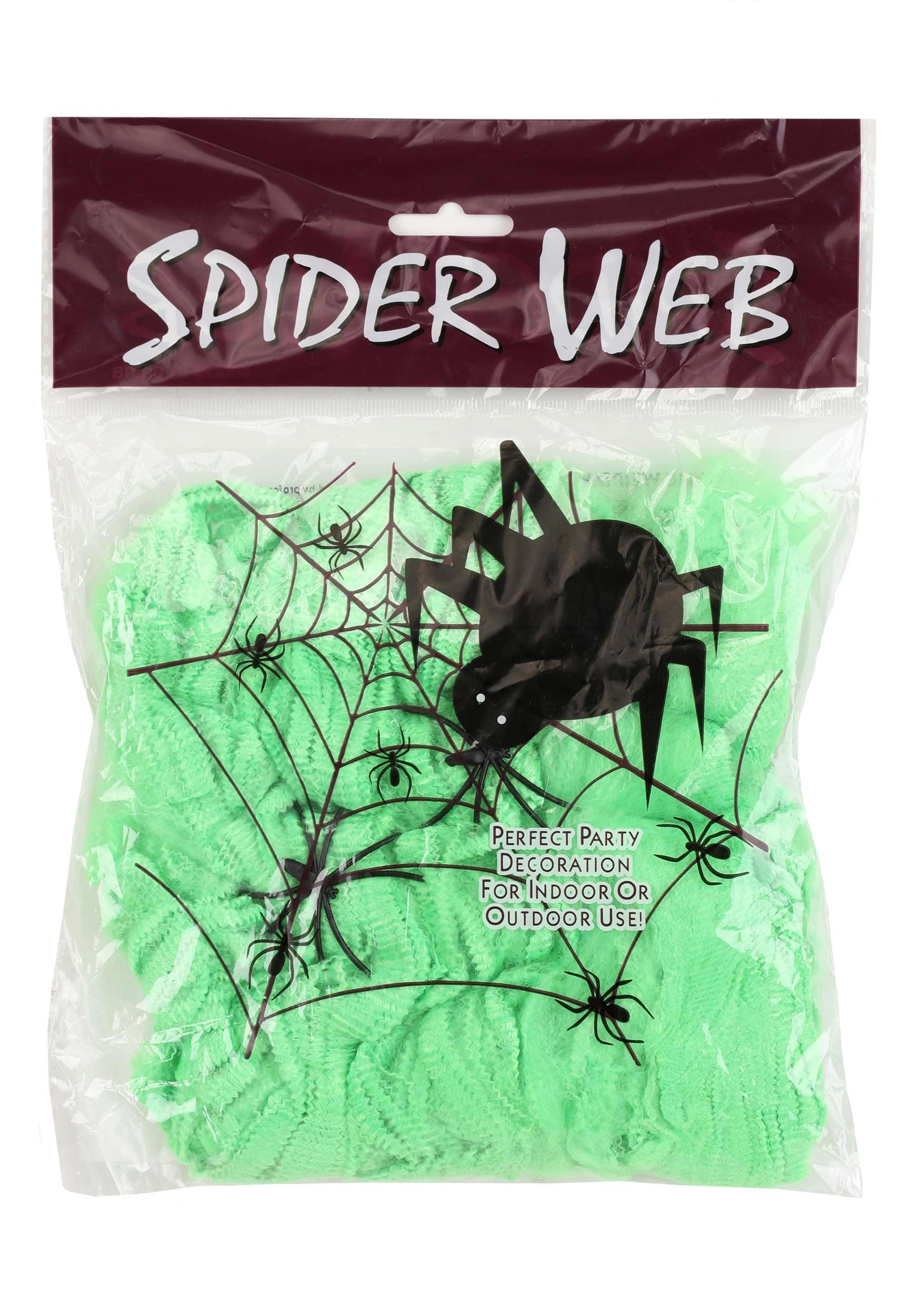 200 Square FT Green Spider Web Prop , Halloween Spider Webs