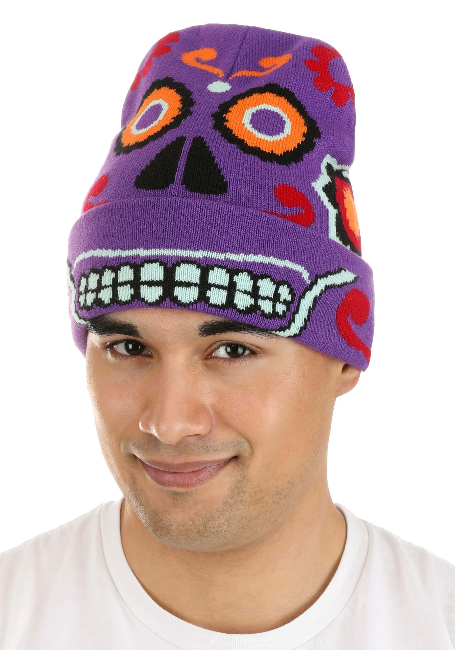 Day Of The Dead Knit Winter Hat , Holiday Hats