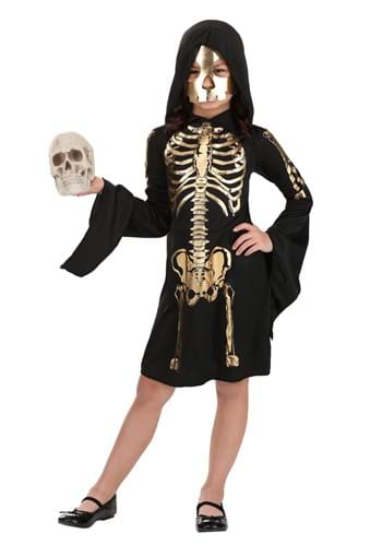 Girls Gilded Skeleton Dress Costume