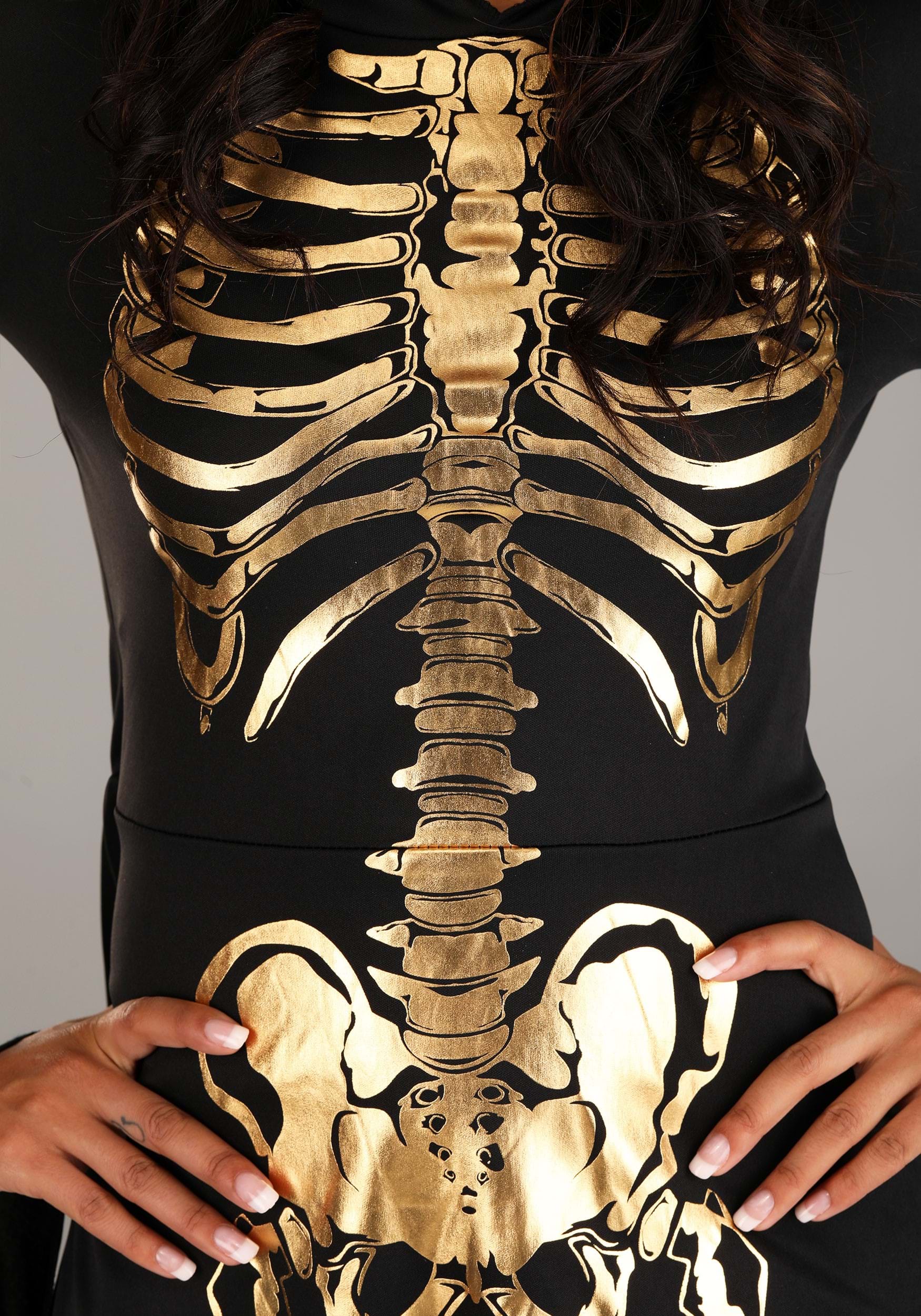 Gilded Skeleton Dress Costume For Women