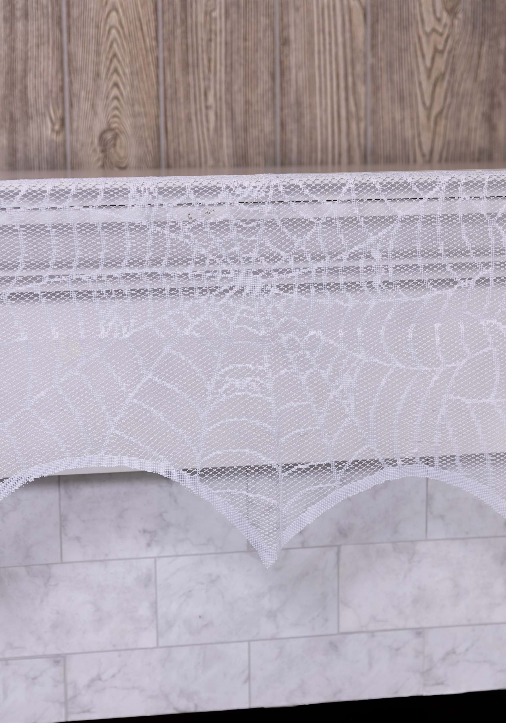 White Spider Web Mantel Scarf Halloween Decoration