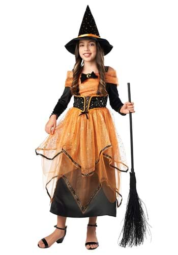 Click Here to buy Midnight Pumpkin Patch Kids Witch Costume from HalloweenCostumes, CDN Funds & Shipping