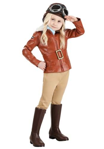 Click Here to buy Girls Deluxe Amelia Earhart Costume for Toddlers from HalloweenCostumes, CDN Funds & Shipping