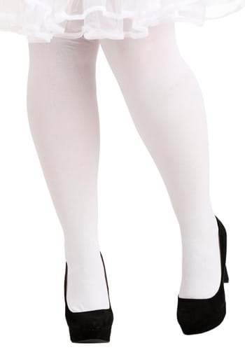 Plus Size Deluxe White Tights