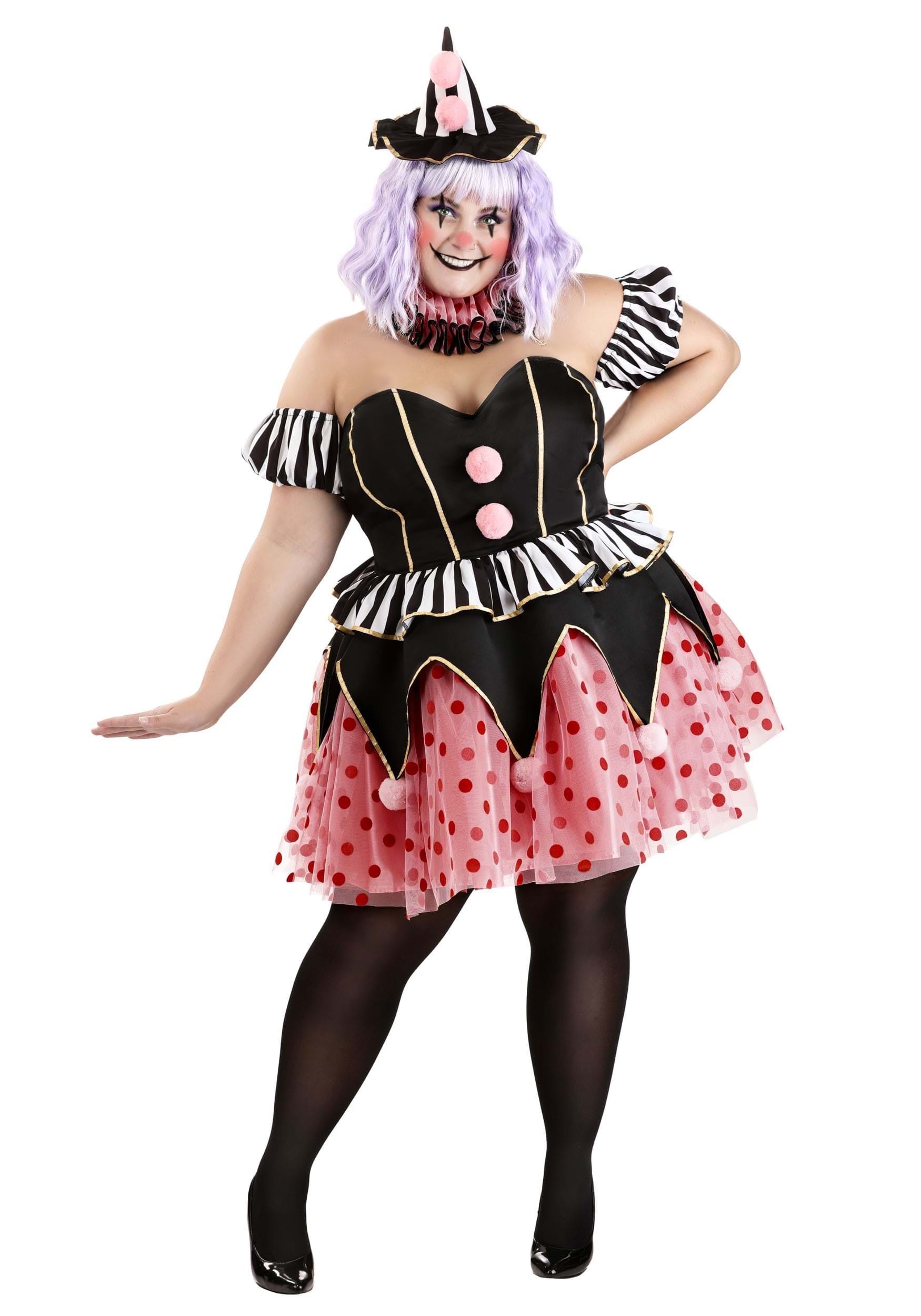 Women's Plus Size Cupcake Clown Costume | Adult Clown Costumes