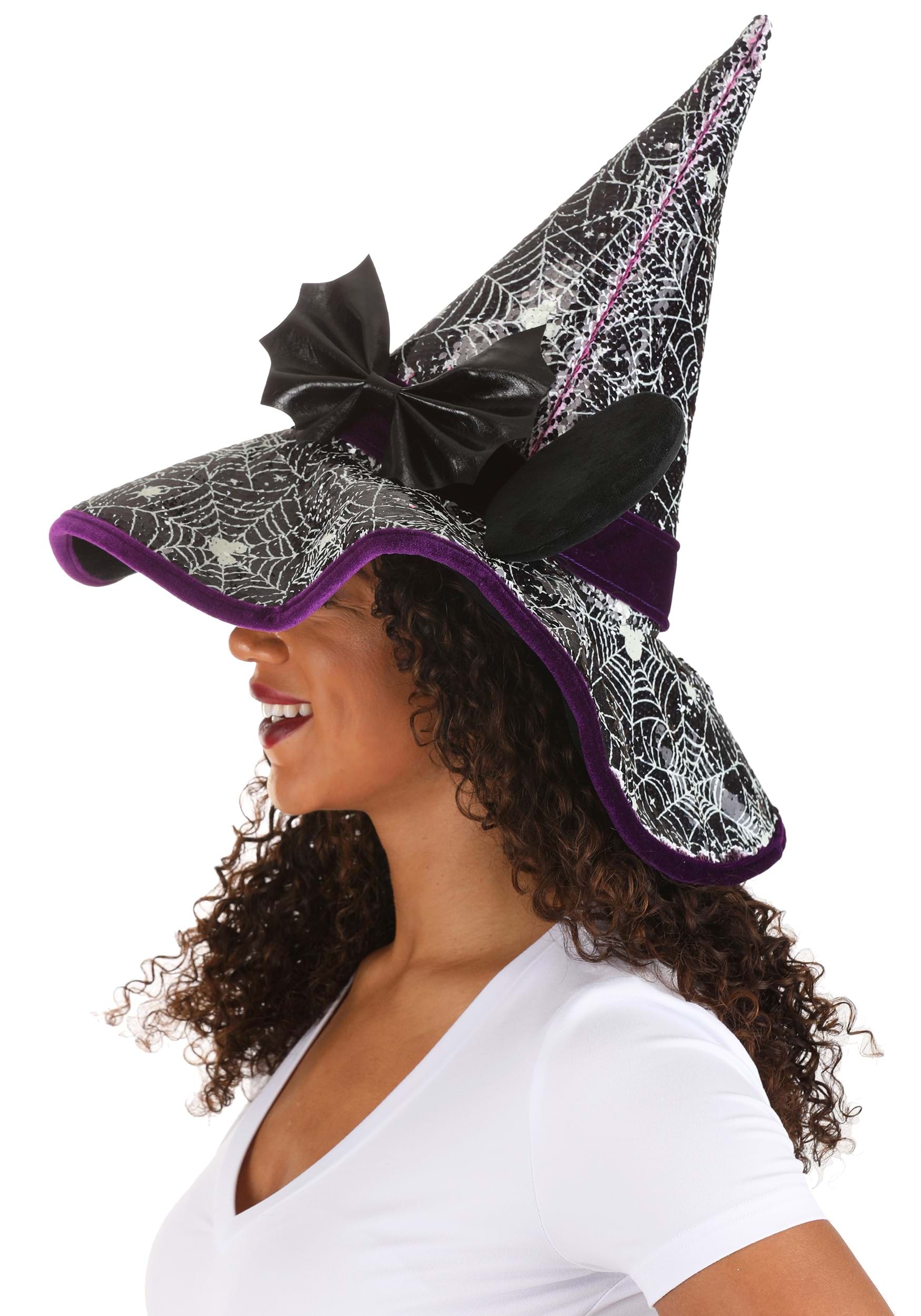 Disney Minnie Mouse Spider Webs Witch Hat For Adults