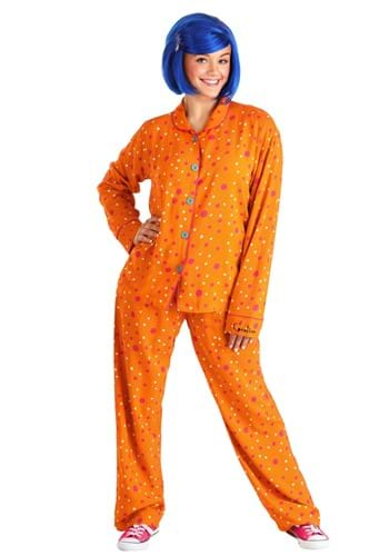 Click Here to buy Adult Coraline Pajamas Top & Bottom Set | Coraline Costumes from HalloweenCostumes, CDN Funds & Shipping