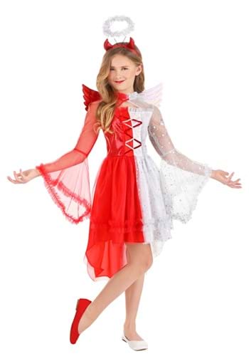 Click Here to buy Kids Half Angel Half Devil Costume | Girls Angel Costumes from HalloweenCostumes, CDN Funds & Shipping