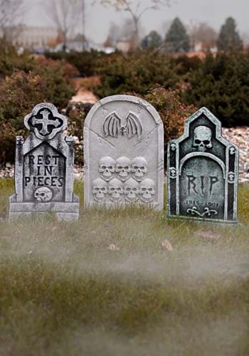 Click Here to buy 3 Piece 20-Inch Gothic Tombstone Decoration Set | Halloween Tombstones from HalloweenCostumes, CDN Funds & Shipping