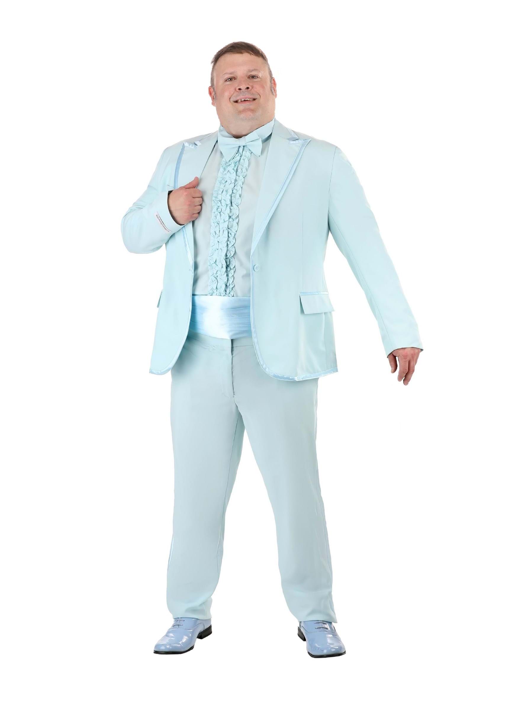 Plus Size Men's Powder Blue Tuxedo Costume , Plus Size Costumes