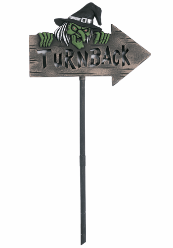 Light Up Witchy Warning Sign Decoration