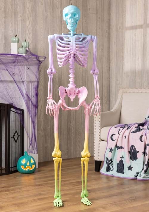 Poseable Crazy Bones Skeleton in Rainbow Halloween Prop