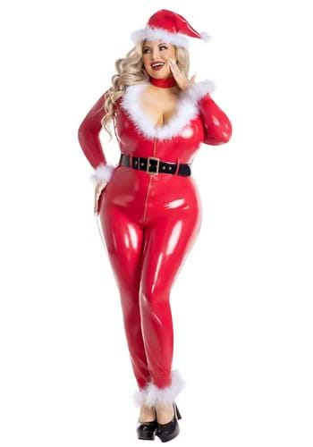 Click Here to buy Sexy Plus Size Liquid Latex Santa Womens Jumpsuit from HalloweenCostumes, CDN Funds & Shipping