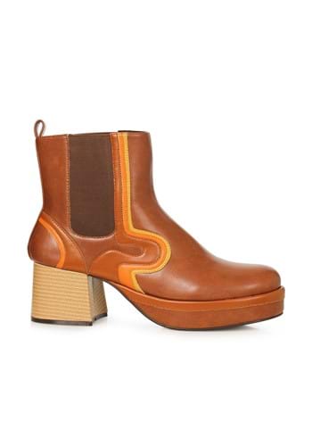 Mens Tan Heel 70s 3-Inch Ankle Boots