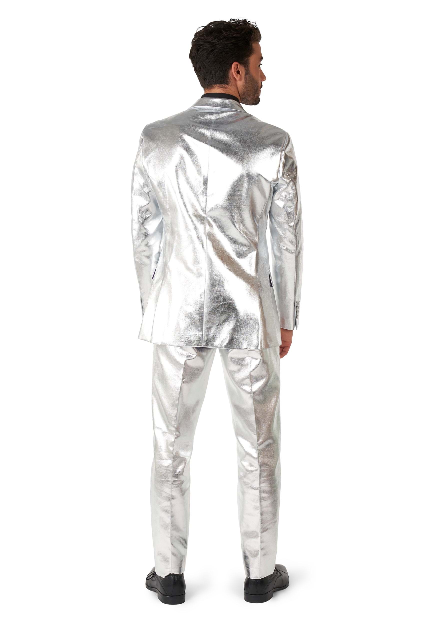 Opposuits Shiny Silver Men's Suit