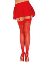Womens Red Sheer Thigh High with Back Seam Alt 1