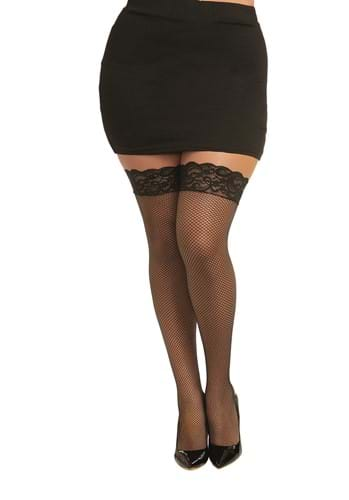 Women's Plus Size Black Satin Front Mesh Garter Belt