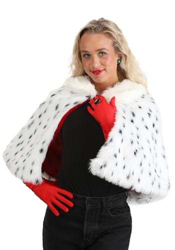 Click Here to buy Disney 101 Dalmatians Cruella Capelet & Gloves Costume Accessory Kit | Disney Accessories from HalloweenCostumes, CDN Funds & Shipping