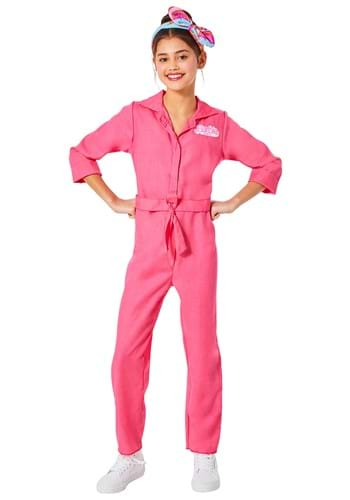 Click Here to buy Barbie Movie Kids Barbie Pink Jumpsuit Costume from HalloweenCostumes, CDN Funds & Shipping