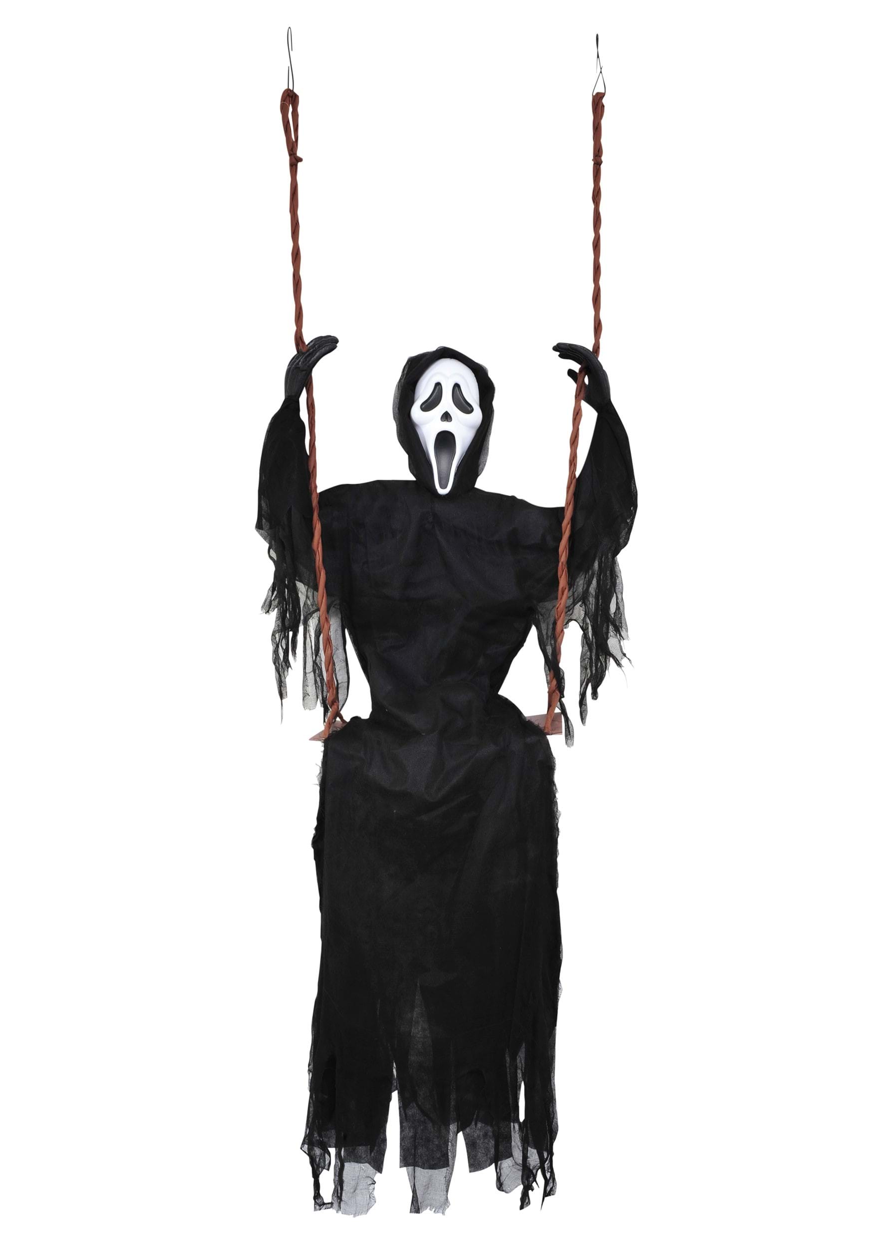 60-Inch Ghost Face On Swing Decoration , Exclusive Décor
