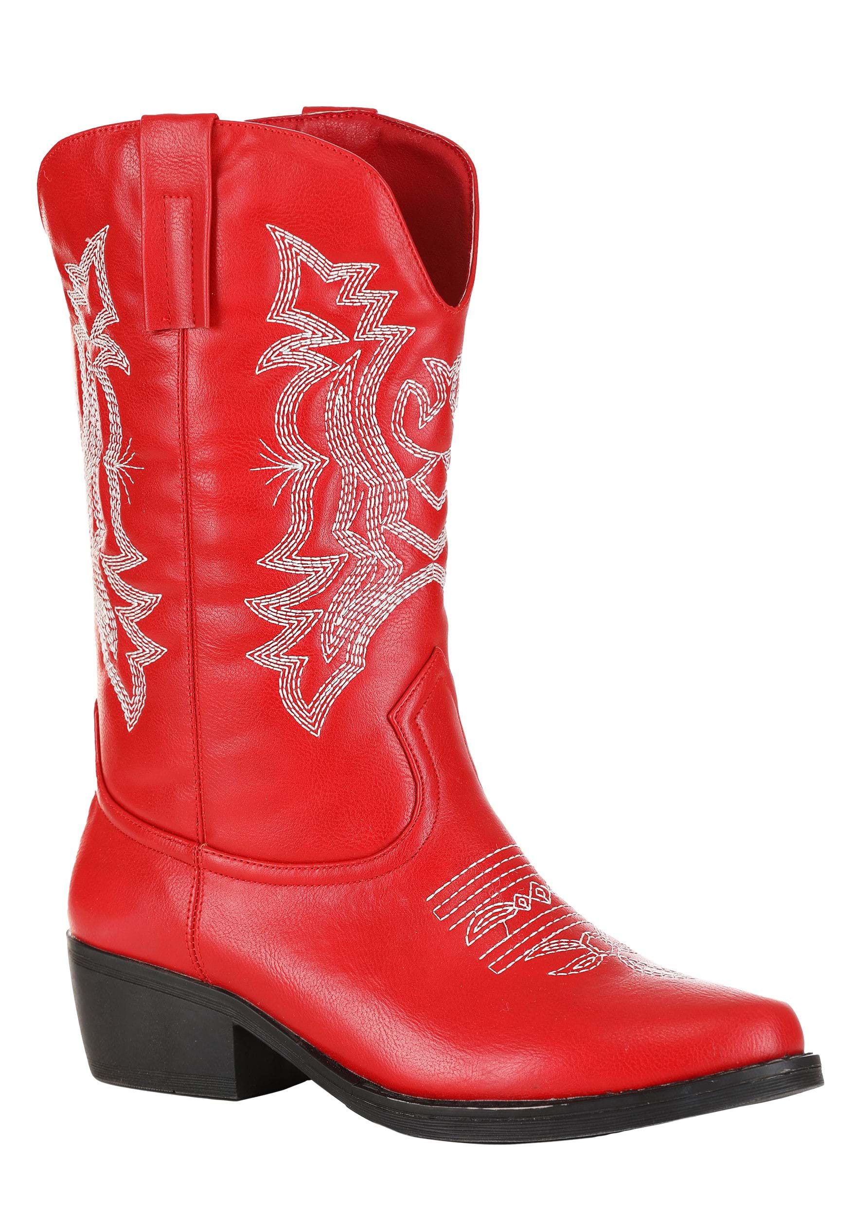 Classic Women's Red Cowgirl Boots , Costume Boots