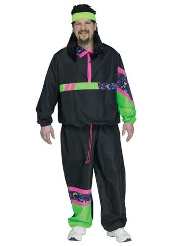 Click Here to buy Mens 80s Track Suit Plus Size Costume from HalloweenCostumes, CDN Funds & Shipping