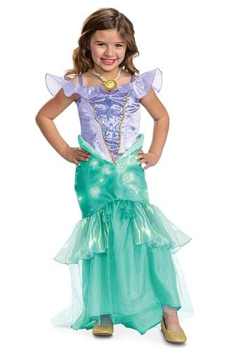 Click Here to buy The Little Mermaid Girls Prestige Ariel Sound and Light Up Costume from HalloweenCostumes, CDN Funds & Shipping