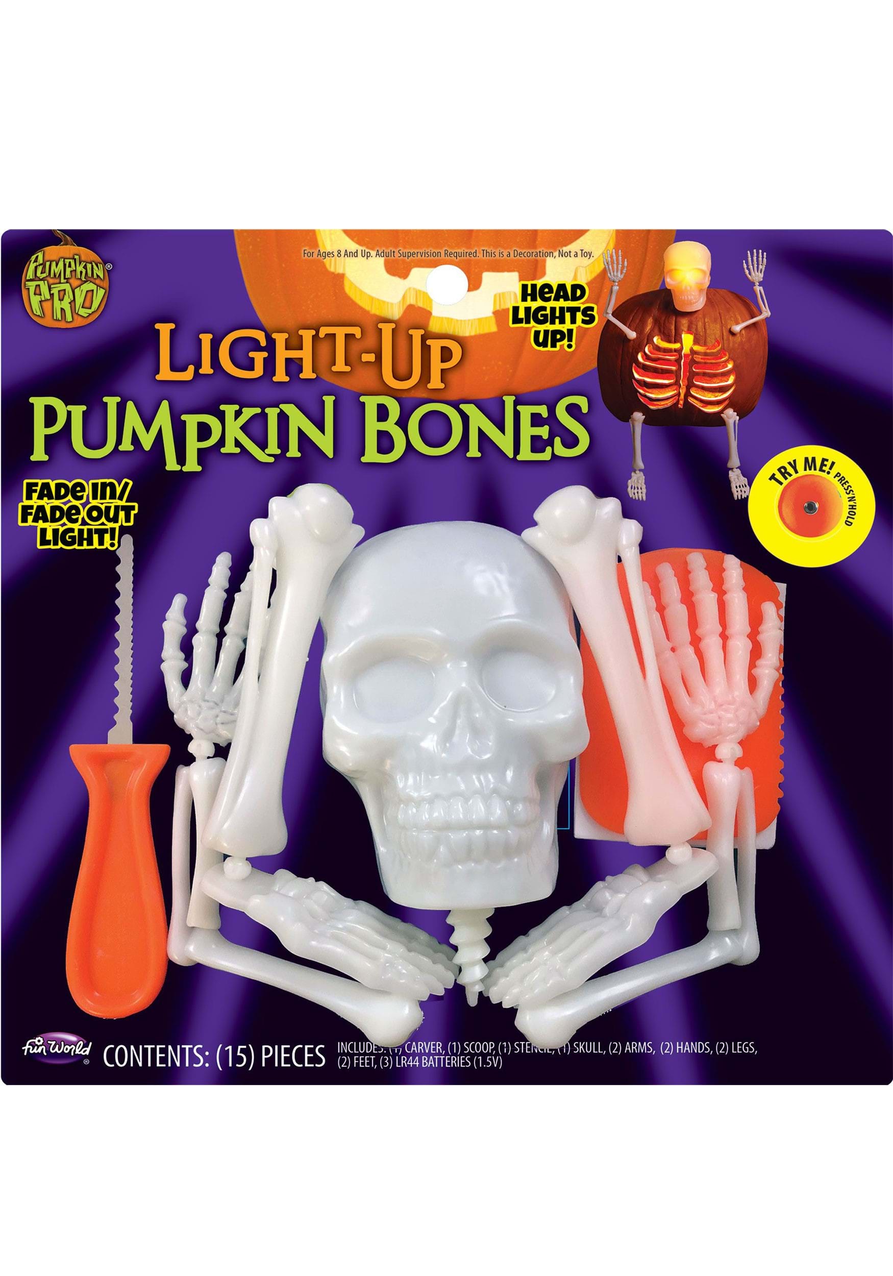 Pumpkin Bones Light Up Carving Set