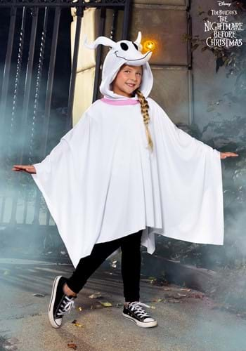 Kids Nightmare Before Christmas Zero Costume Poncho