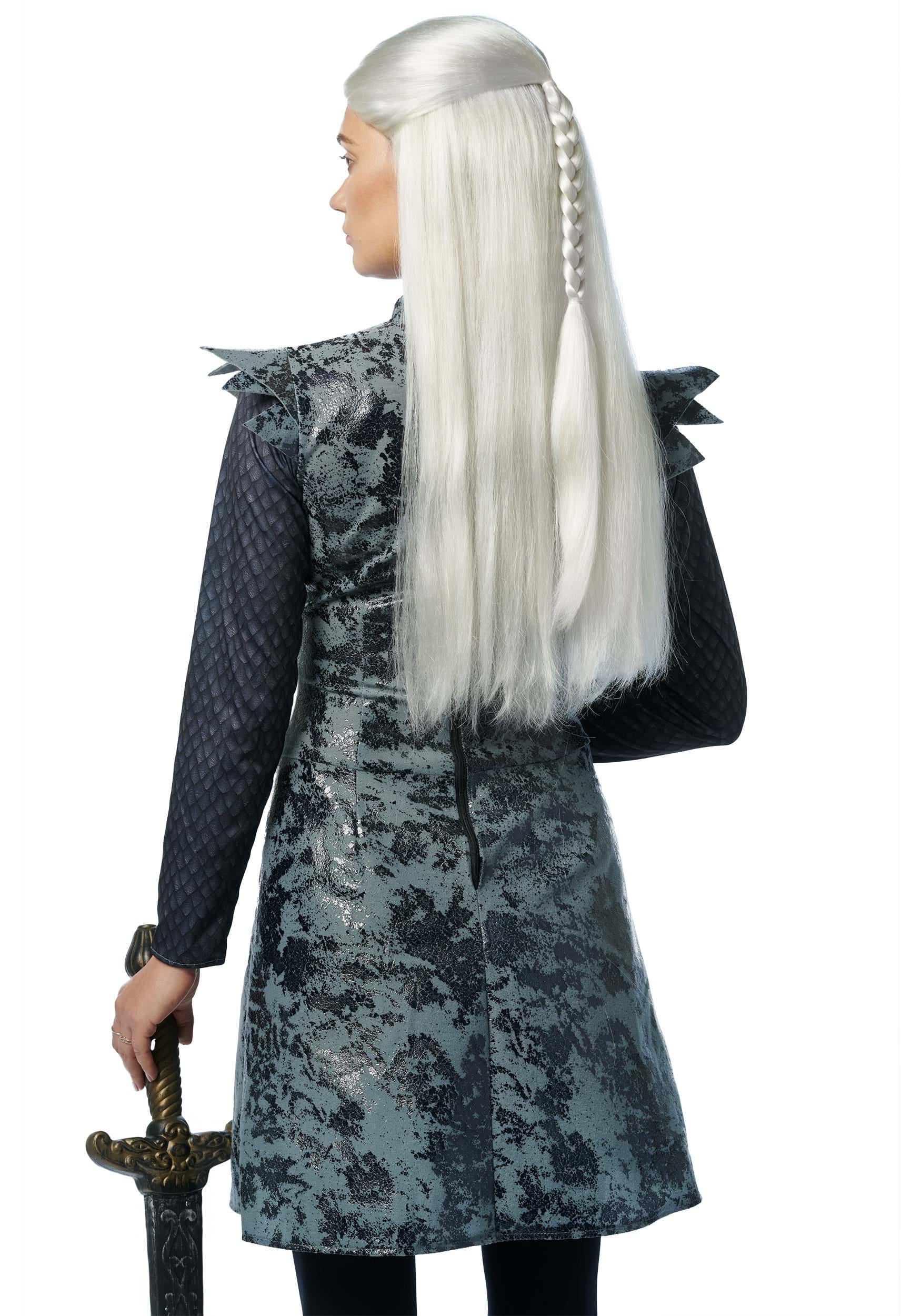 Women's Dragon Princess Platinum Costume Wig