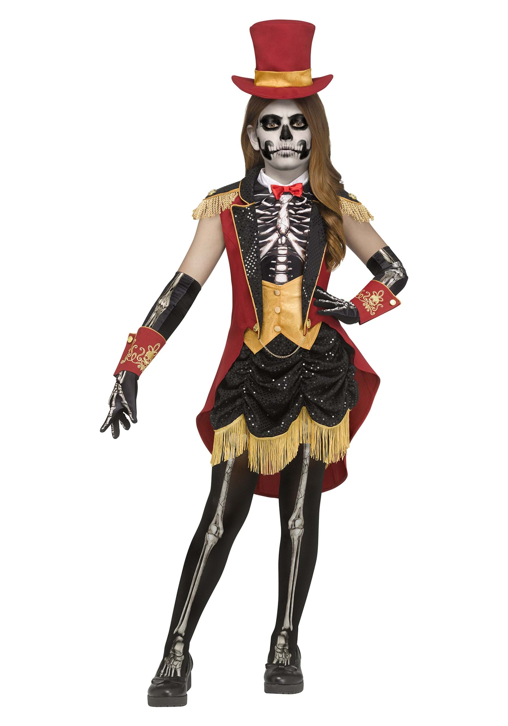Girl's Skeletal Ringleader Costume Dress | Circus Costumes