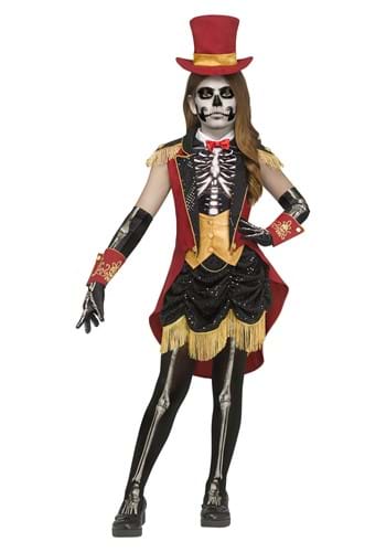 Click Here to buy Girls Skeletal Ringleader Costume Dress | Circus Costumes from HalloweenCostumes, CDN Funds & Shipping