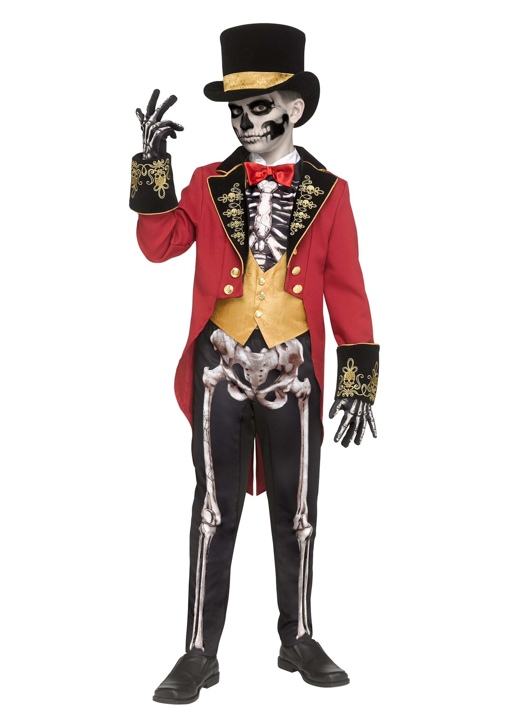 Skeletal Ringmaster Boy's Costume , Circus Costumes