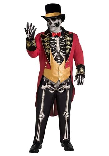 Plus Size Mens Skeletal Ringmaster Costume