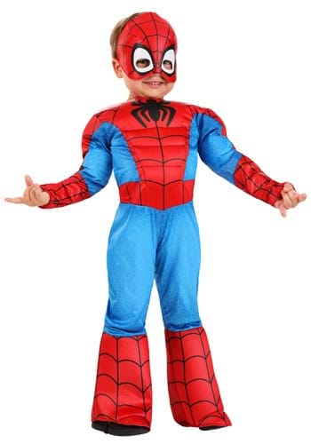 Click Here to buy Spidey and His Amazing Friends Toddler Spider-Man Boys Costume from HalloweenCostumes, CDN Funds & Shipping
