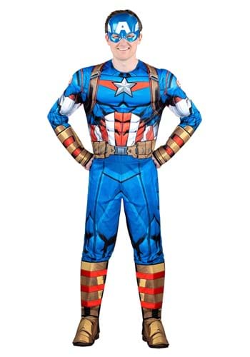 Click Here to buy Adult Captain America Muscle Costume | Superhero Costumes from HalloweenCostumes, CDN Funds & Shipping