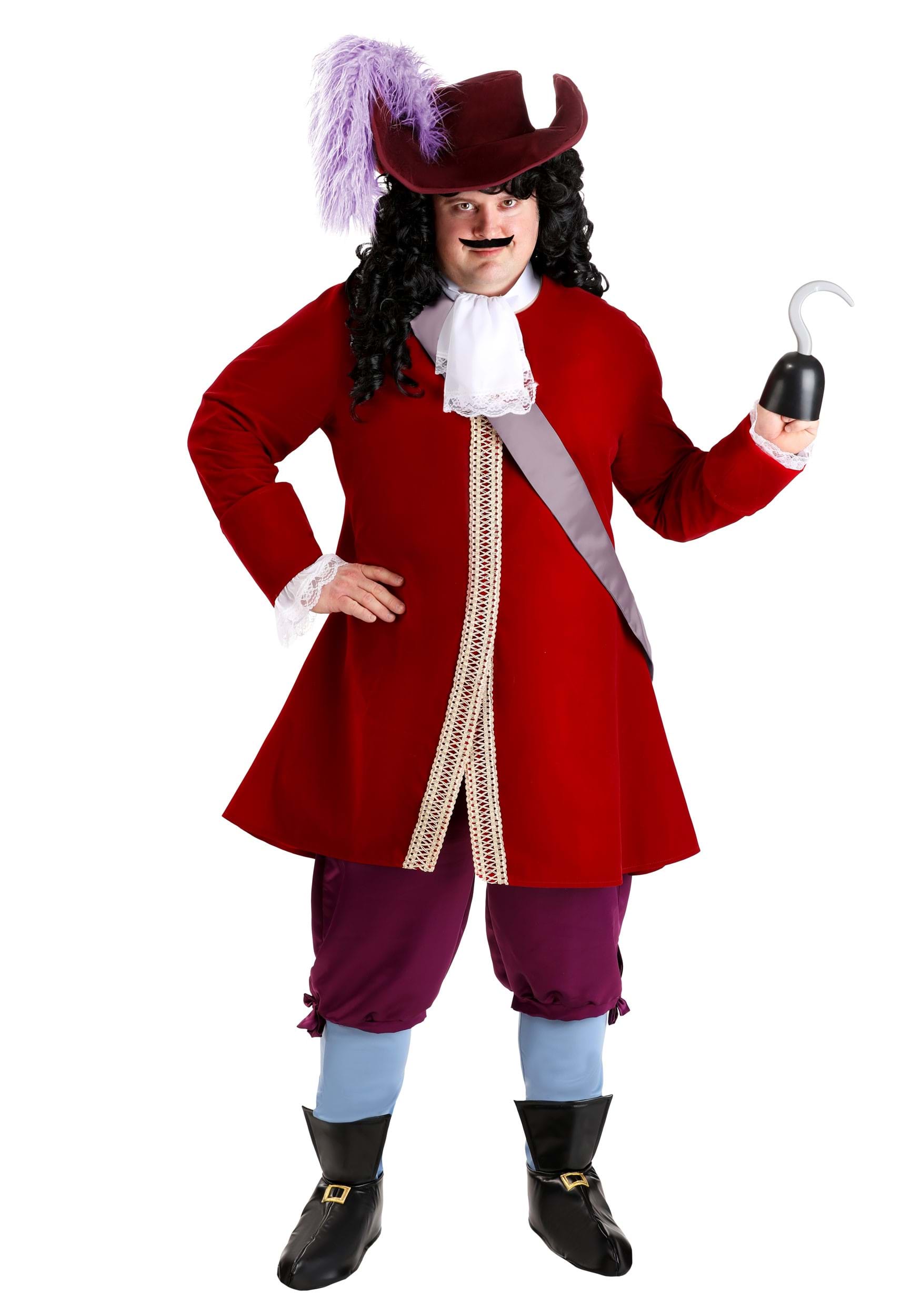 Men's Plus Size Deluxe Disney Captain Hook Costume | Disney Costumes