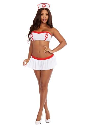 Womens Sexy Nurse Two PIece Costume