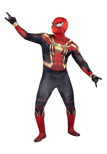 Click Here to buy Spider-Man No Way Home Adult Spider-Man Integrated Zentai Suit Costume from HalloweenCostumes, CDN Funds & Shipping