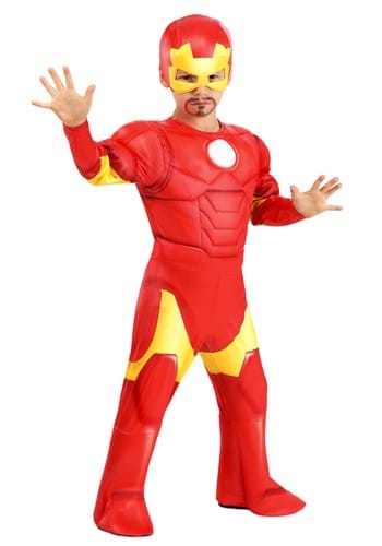 Click Here to buy Toddler Deluxe Iron Man Boys Costume | Superhero Costumes from HalloweenCostumes, CDN Funds & Shipping