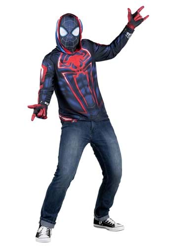 Click Here to buy Adult Miles Morales Costume Top | Superhero Costumes from HalloweenCostumes, CDN Funds & Shipping