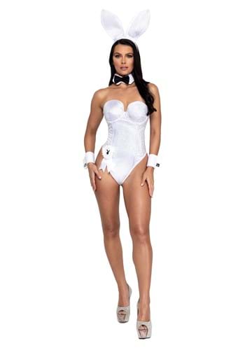Click Here to buy Playboy Womens Sexy White and Silver Rhinestone Bunny Costume | Playboy Costumes from HalloweenCostumes, CDN Funds & Shipping