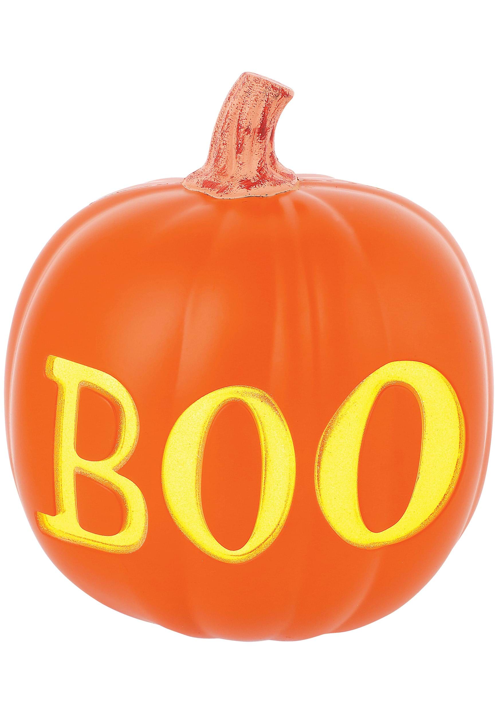 9.75 Light Up 'BOO' Pumpkin Halloween Prop , Pumpkin Décor