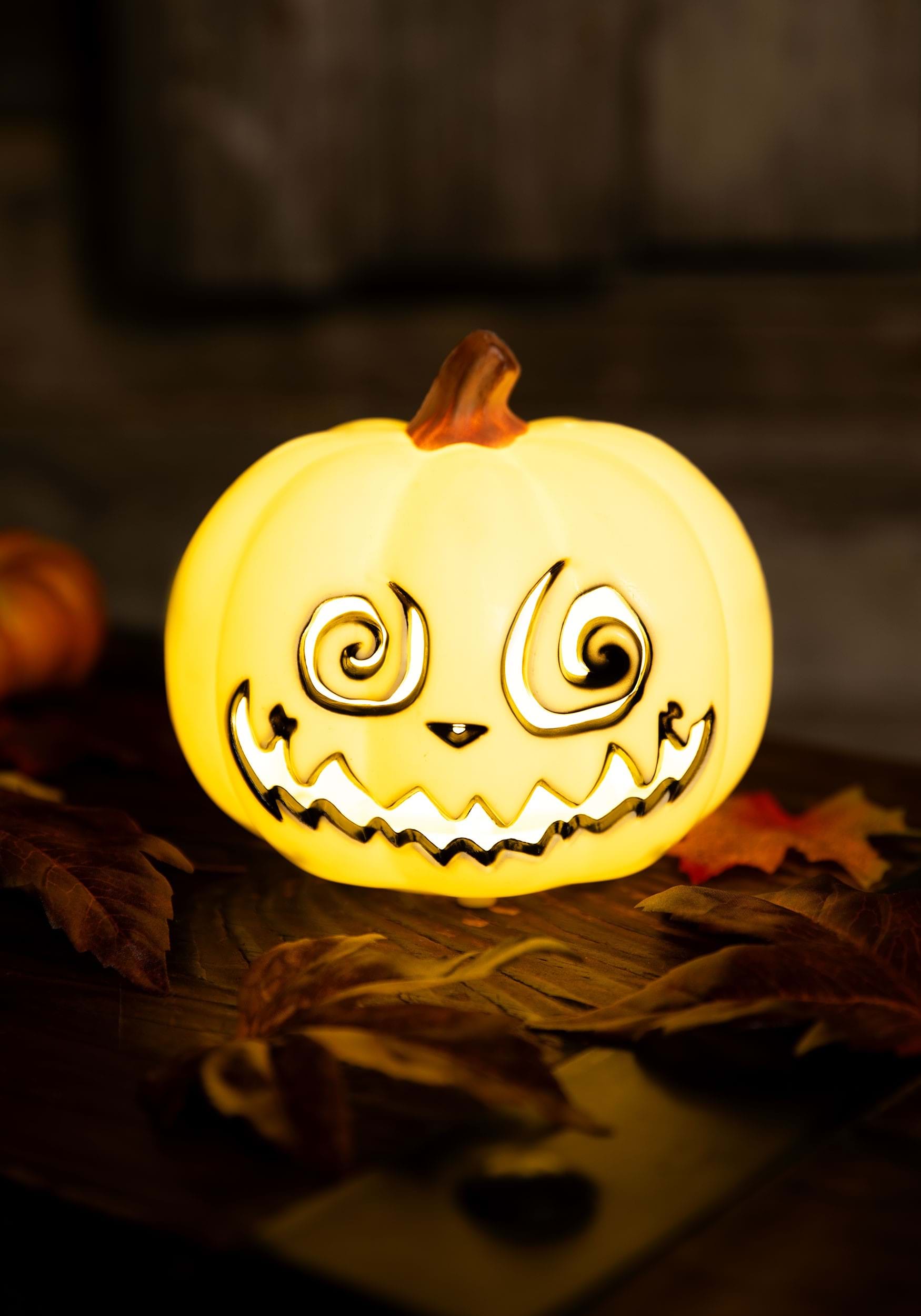 5 Inch Swirly Light Up Jack O' Lantern , Halloween Decorations
