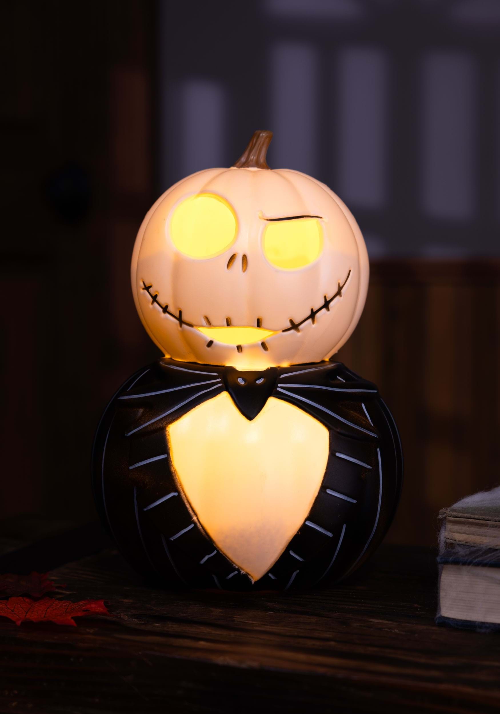 8.25 Jack Skeleton Light Up Pumpkin Halloween Decoration