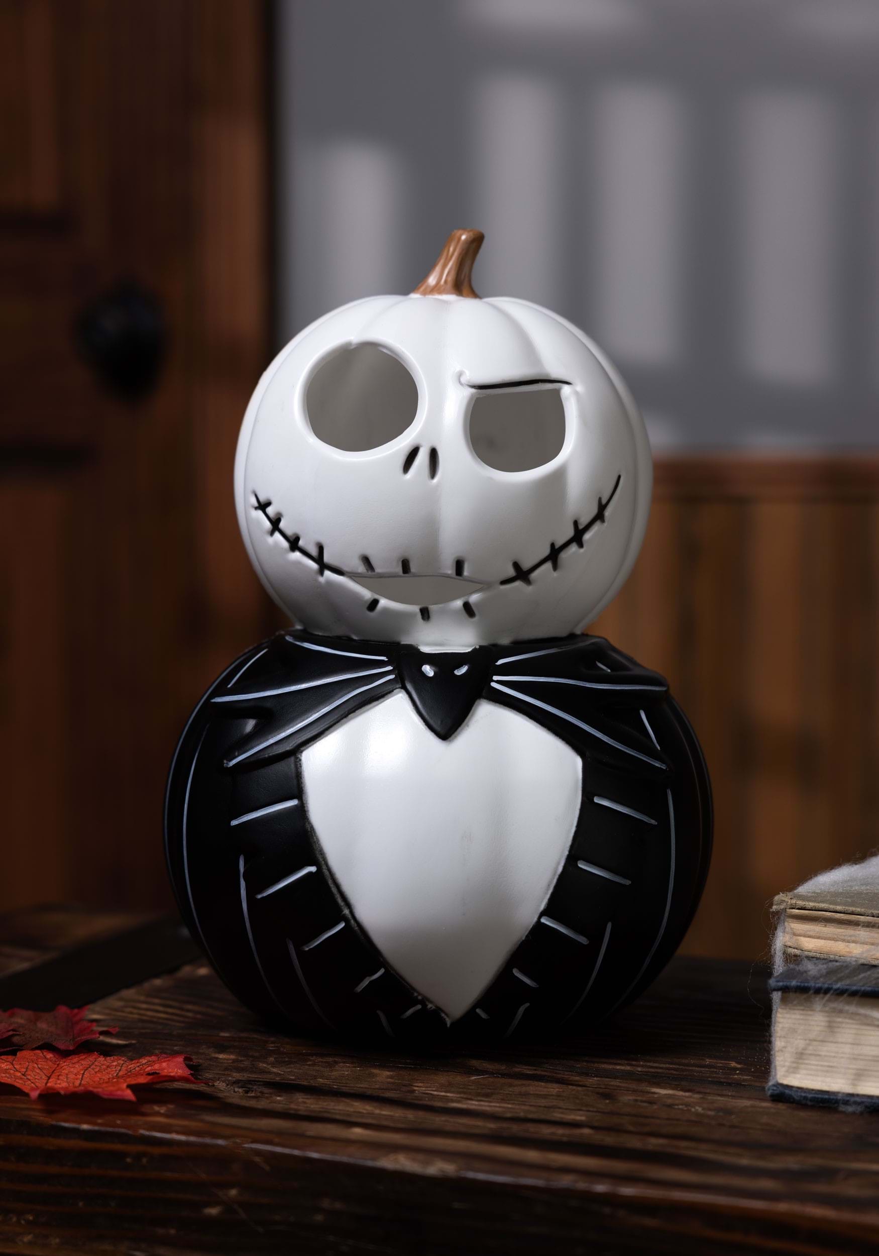 8.25 Jack Skeleton Light Up Pumpkin Halloween Decoration