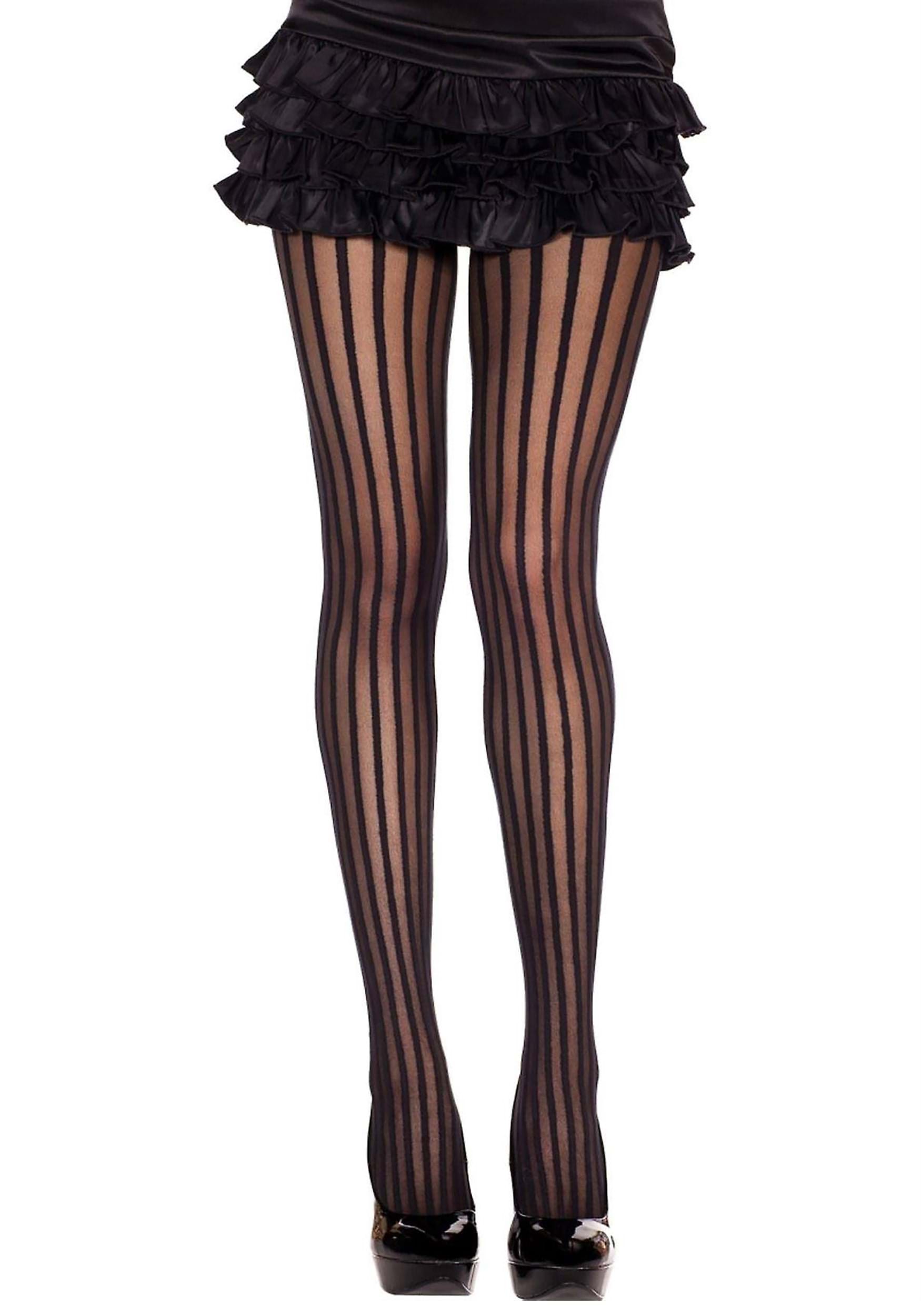 Women's Vertical Black Stripe Stockings