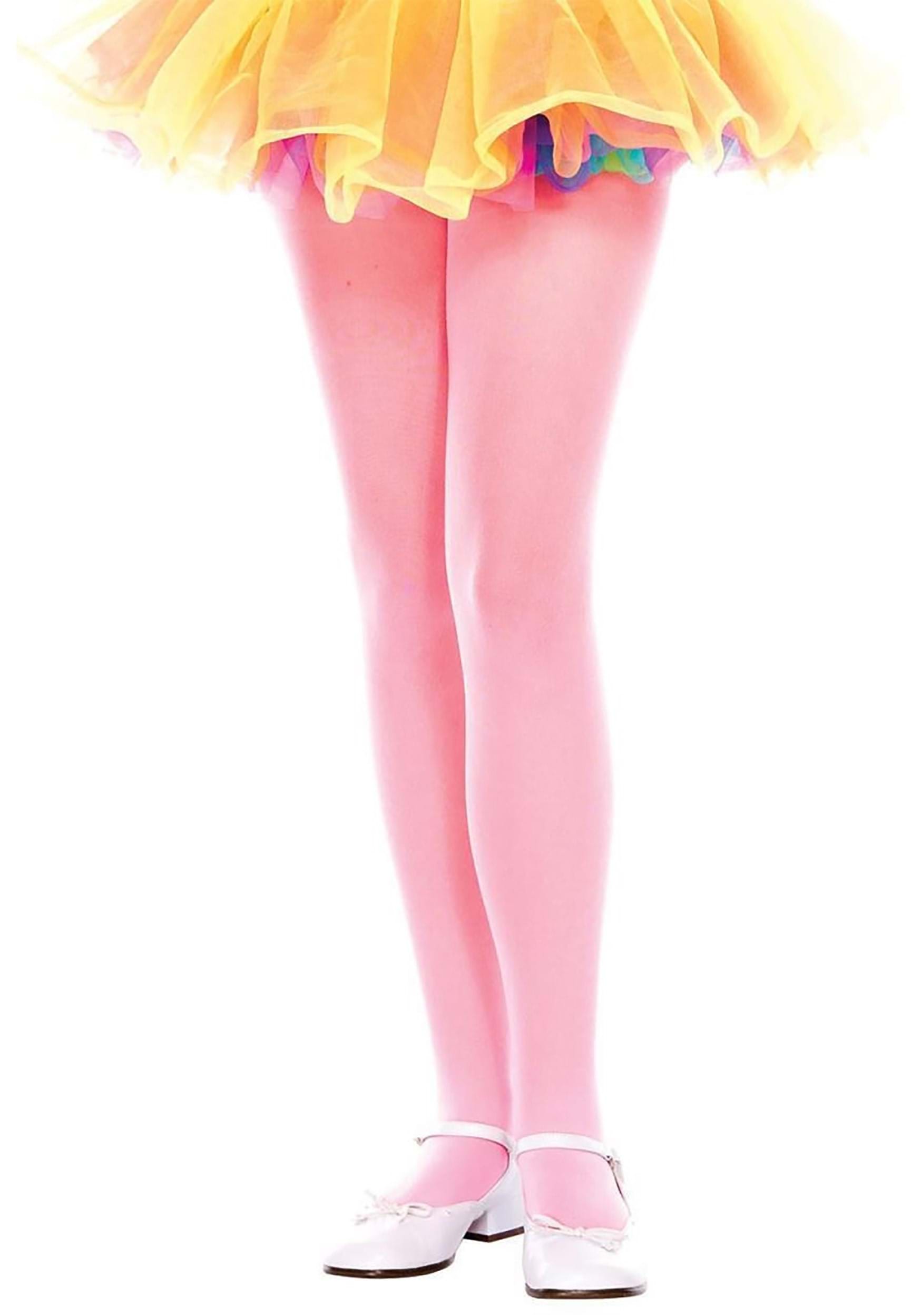 Girl's Light Pink Opaque Tights