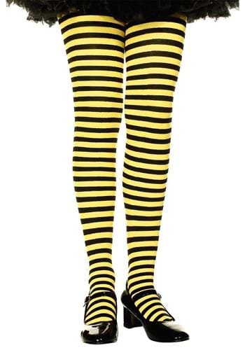 Kids Yellow and Black Striped Tights