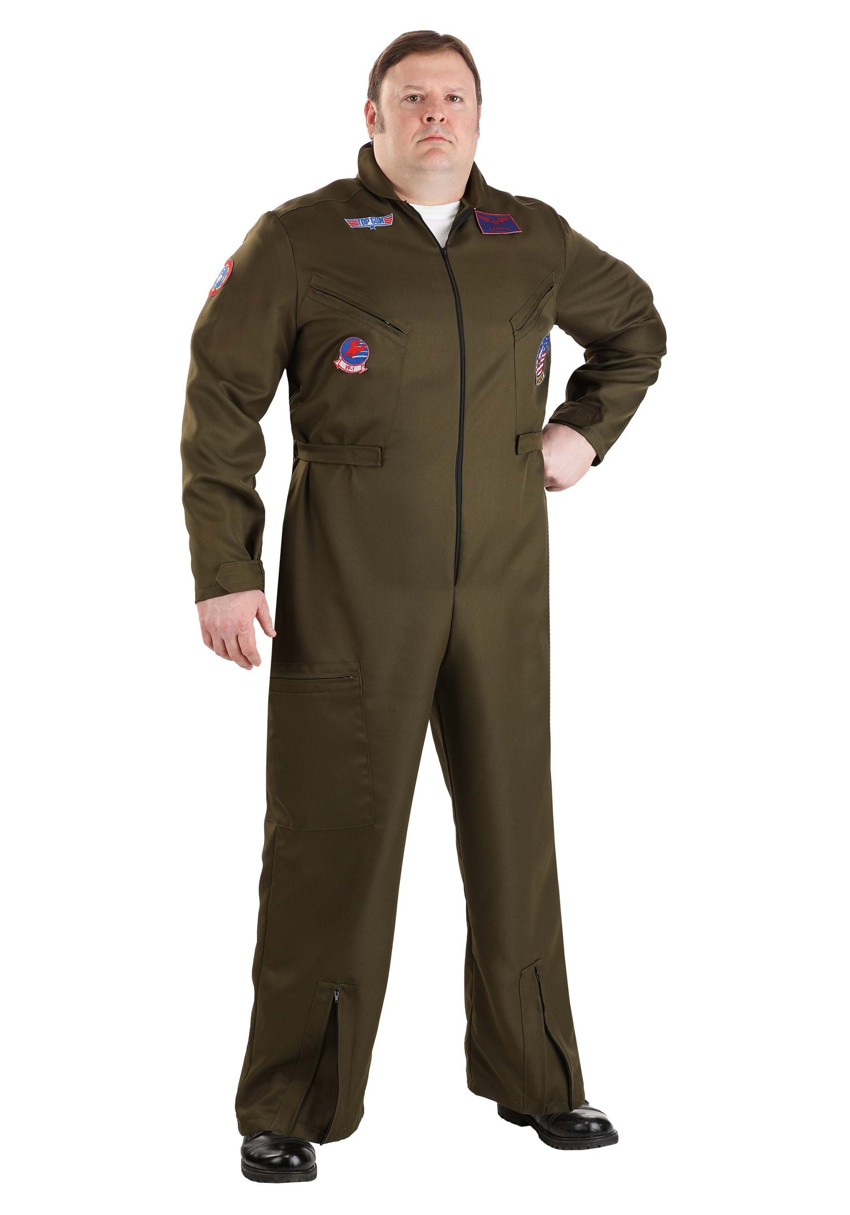 Plus Size Top Gun Deluxe Flight Suit Costume | Top Gun Costumes